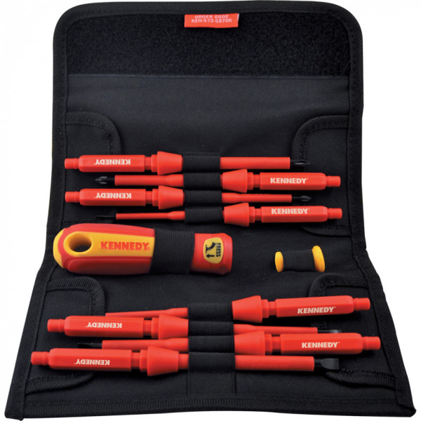 ชุดไขควง ปากแบน ปากแฉก INSULATED INTERCHANGEABLE SCREWDRIVER SET 10-PCE